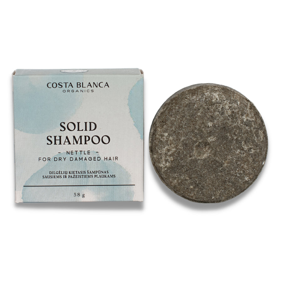 Costa Blanca Organics kietasis šampūnas su dilgelėmis "Nettle", 58 g - NudeMoon