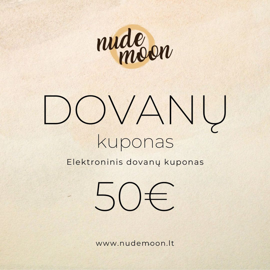 NudeMoon elektroninis dovanų kuponas, 50 eurų - NudeMoon