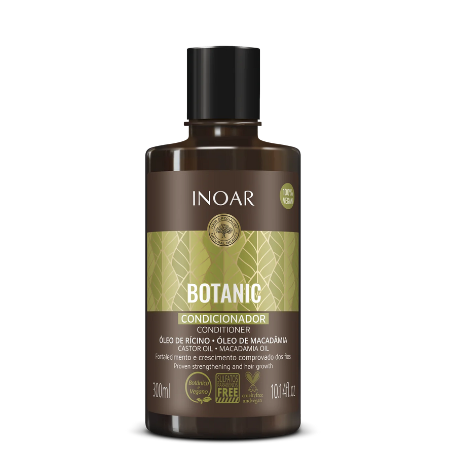INOAR Botanic plaukus stiprinantis kondicionierius su ricinos aliejumi, 300 ml - NudeMoon