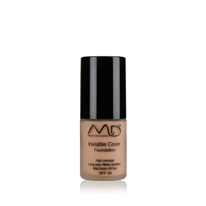 MD PROFESSIONNEL makiažo pagrindas INVISIBLE COVER FOUNDATION, 15 ml, įv. spalvų