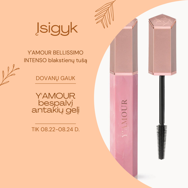 Y'AMOUR blakstienų tušas BELLISSIMO INTENSO, 5,3 ml
