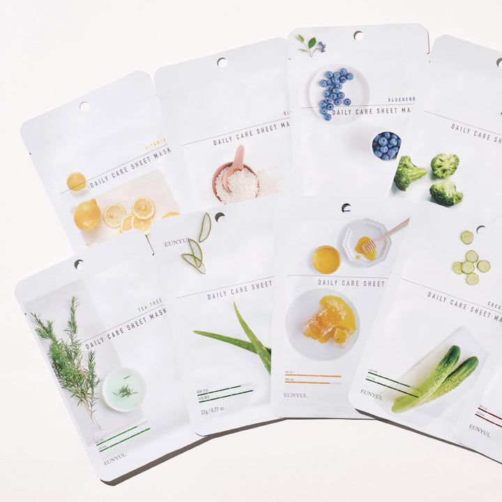 EUNYUL lakštinė veido kaukė, įv. rūšių, 1 vnt.