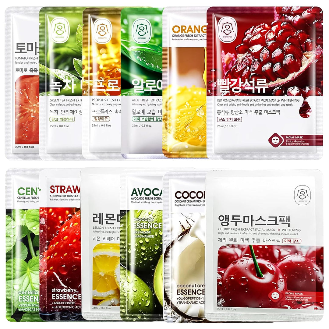 Korėjietiškos lakštinės veido kaukės, įvairios, 1 vnt.