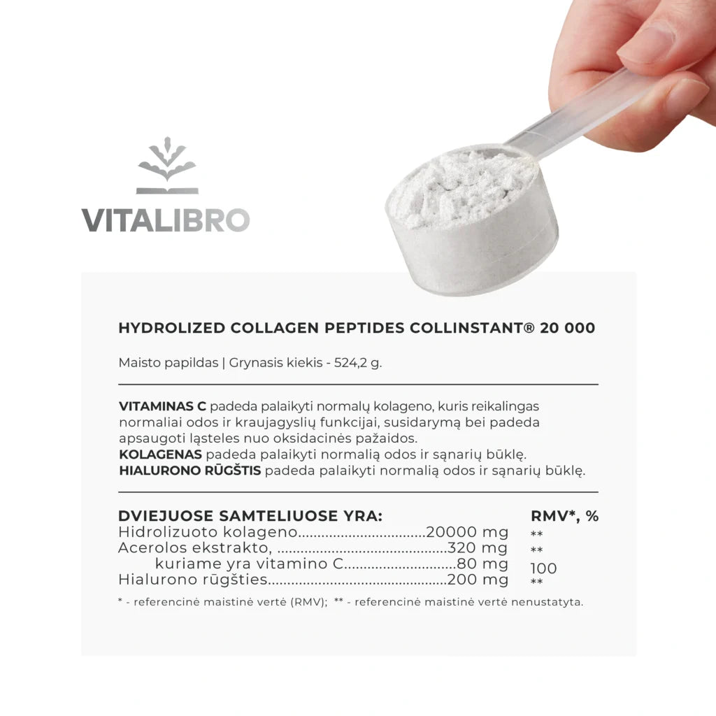 VITALIBRO hidrolizuotas kolagenas COLLAGEN 20 000, arbūzų skonio, be saldiklių