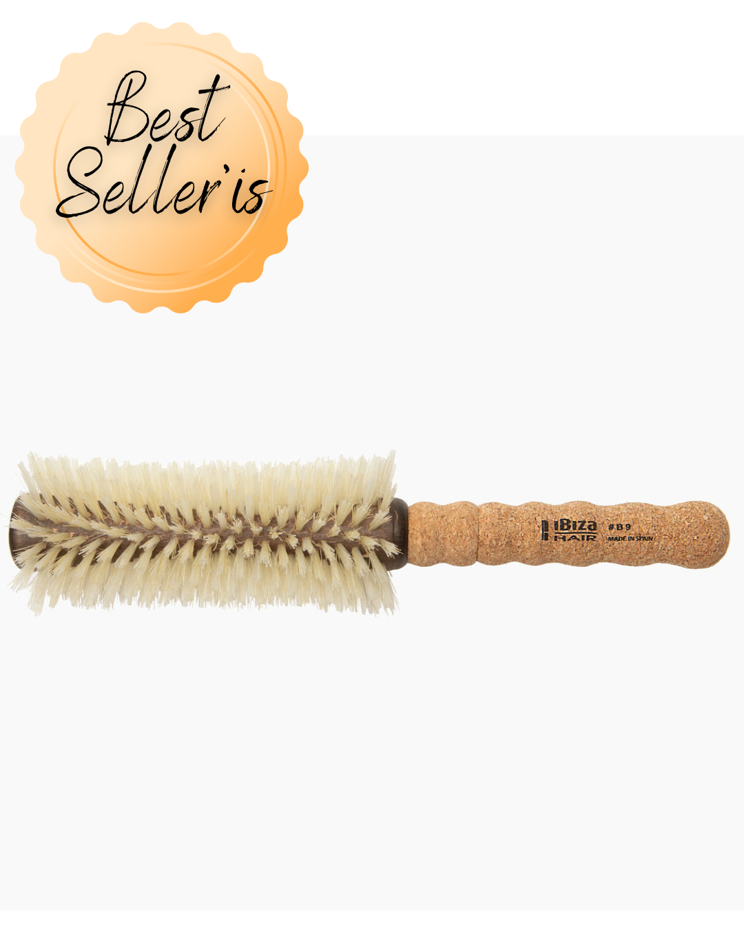 IBIZA HAIR apvalus plaukų šepetys su šerno šereliais, B9 Large Blond, 65 mm