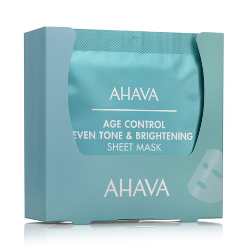 AHAVA AGE CONTROL odos toną vienodinanti ir šviesinanti lakštinė veido kaukė, 1 vnt. - NudeMoon