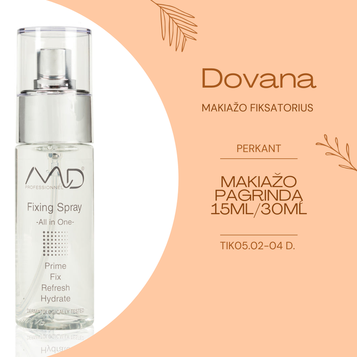 * DOVANA!!! MD PROFESSIONNEL makiažo fiksatorius ALL IN ONE, 50 ml