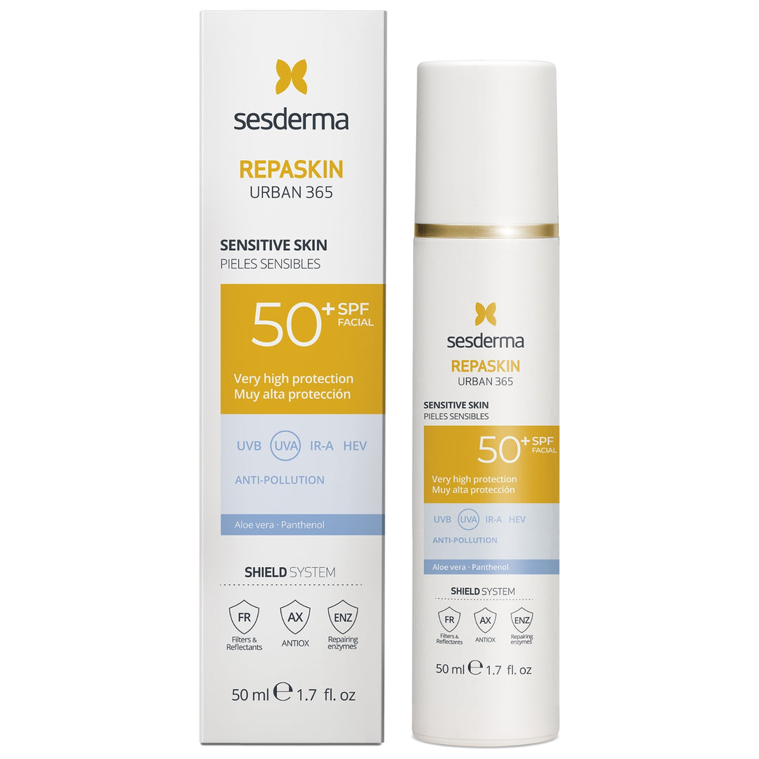 SESDERMA REPASKIN URBAN 365 veido kremas nuo saulės jautriai odai su SPF50+, 50 ml