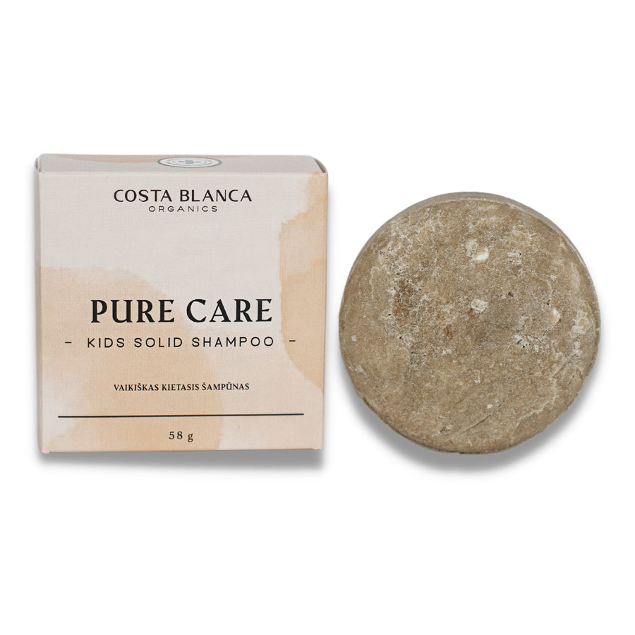 Costa Blanca Organics kietasis šampūnas vaikams "Pure Care", 58 g - NudeMoon