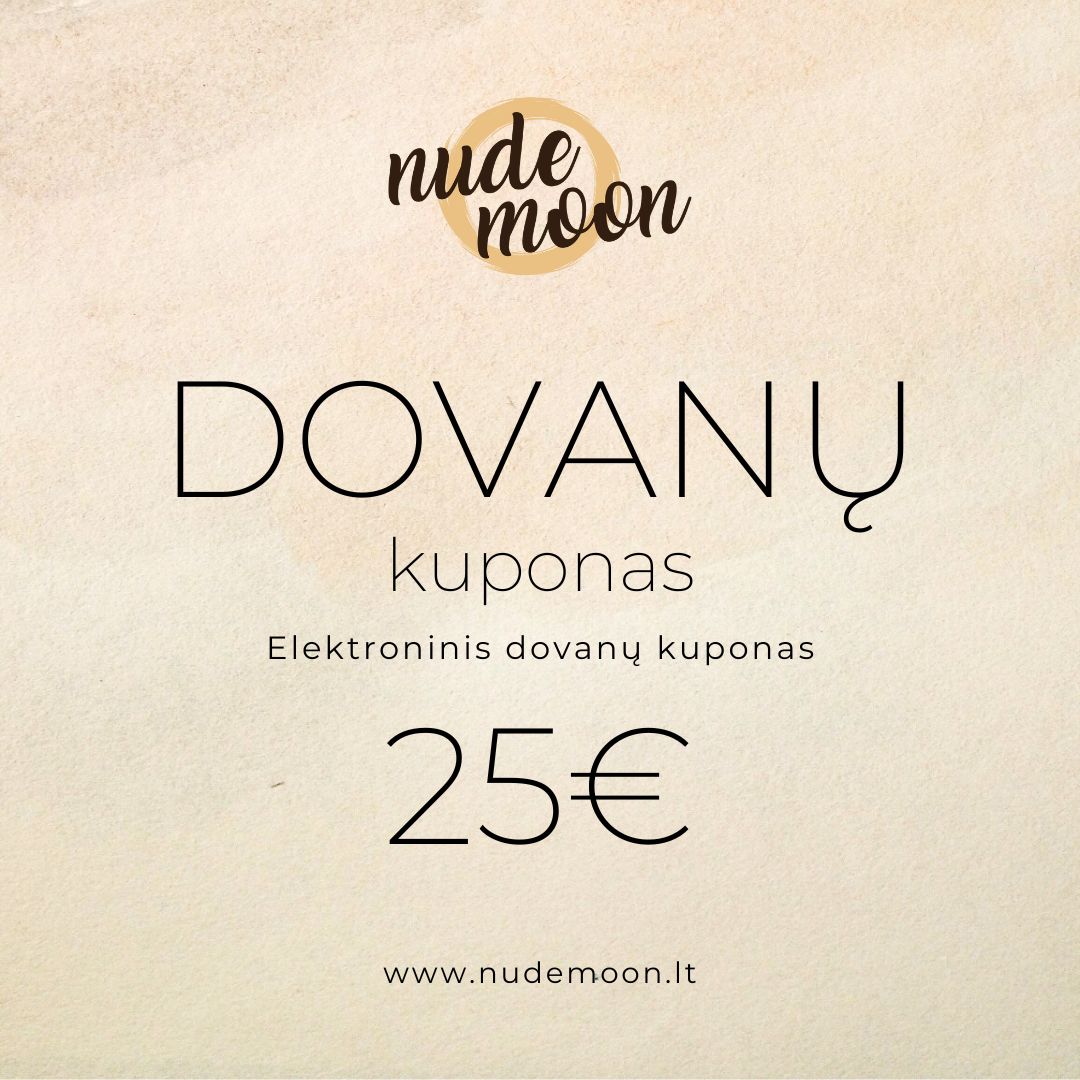 NudeMoon elektroninis dovanų kuponas, 25 eurai - NudeMoon