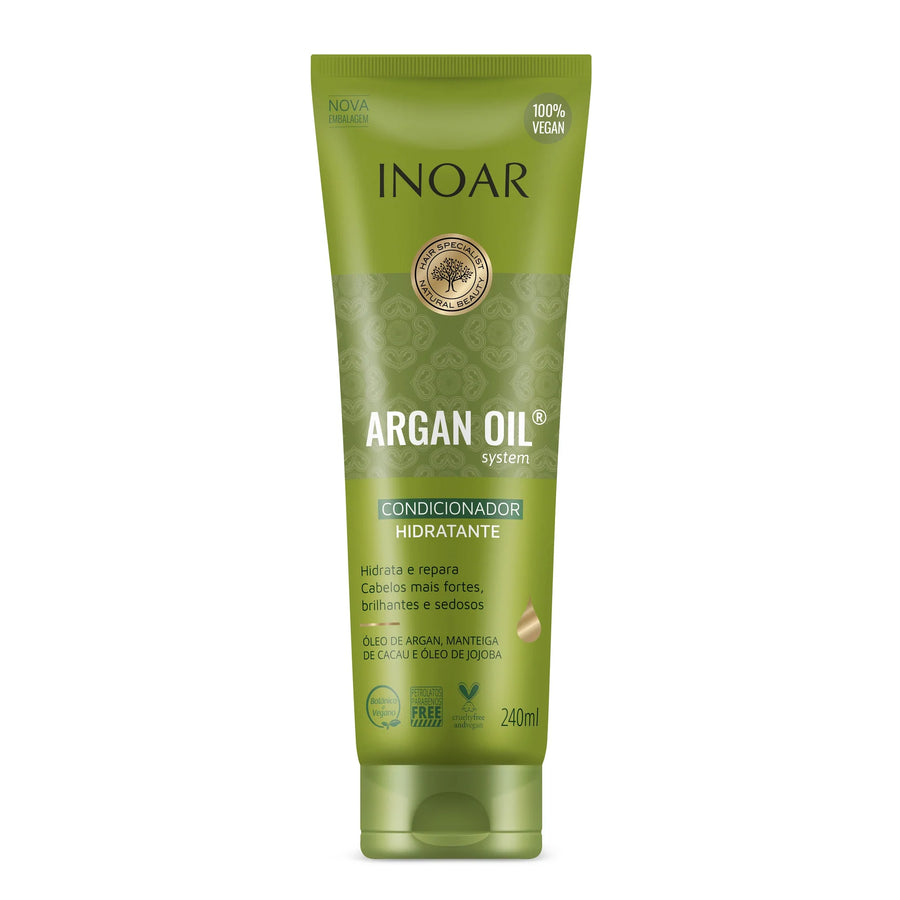 INOAR Argan Oil intensyviai drėkinantis kondicionierius su Argano aliejumi, 240 ml - NudeMoon