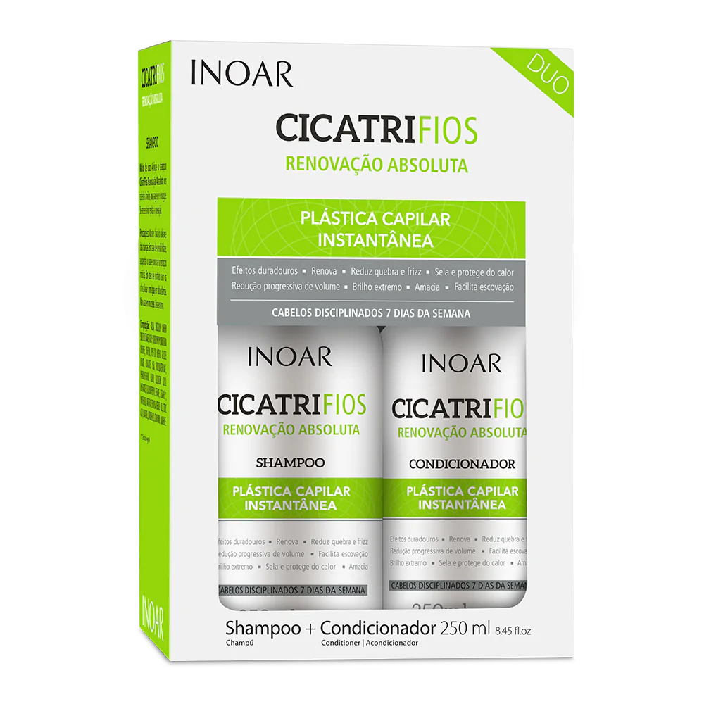 INOAR CicatriFios Duo Kit plauko struktūrą atkuriantis priemonių rinkinys, 2x250 ml - NudeMoon