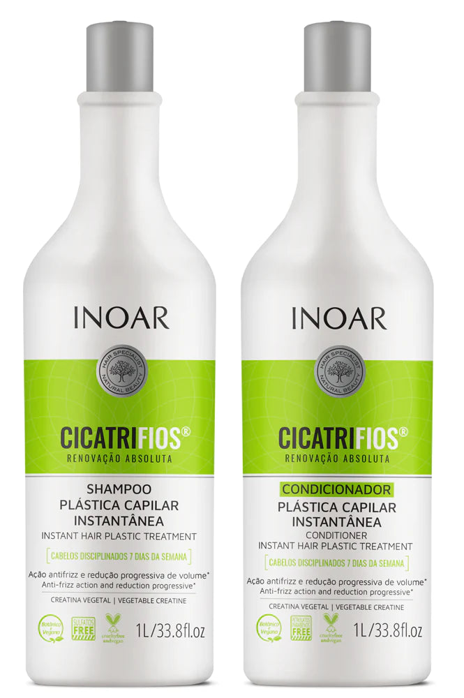 INOAR CicatriFios Duo Kit plauko struktūrą atkuriantis priemonių rinkinys, 2x1000 ml - NudeMoon