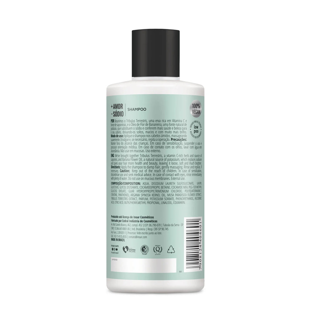 INOAR More Love Less Salt šampūnas be druskų, 400 ml - NudeMoon