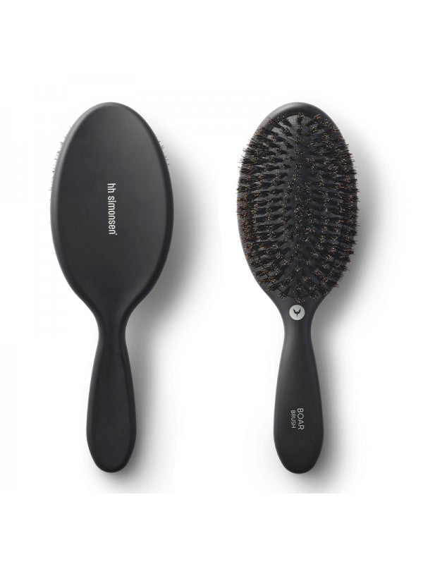 HH Simonsen Boar Brush šepetys plaukams su natūraliais šerno šeriais, juodas - NudeMoon