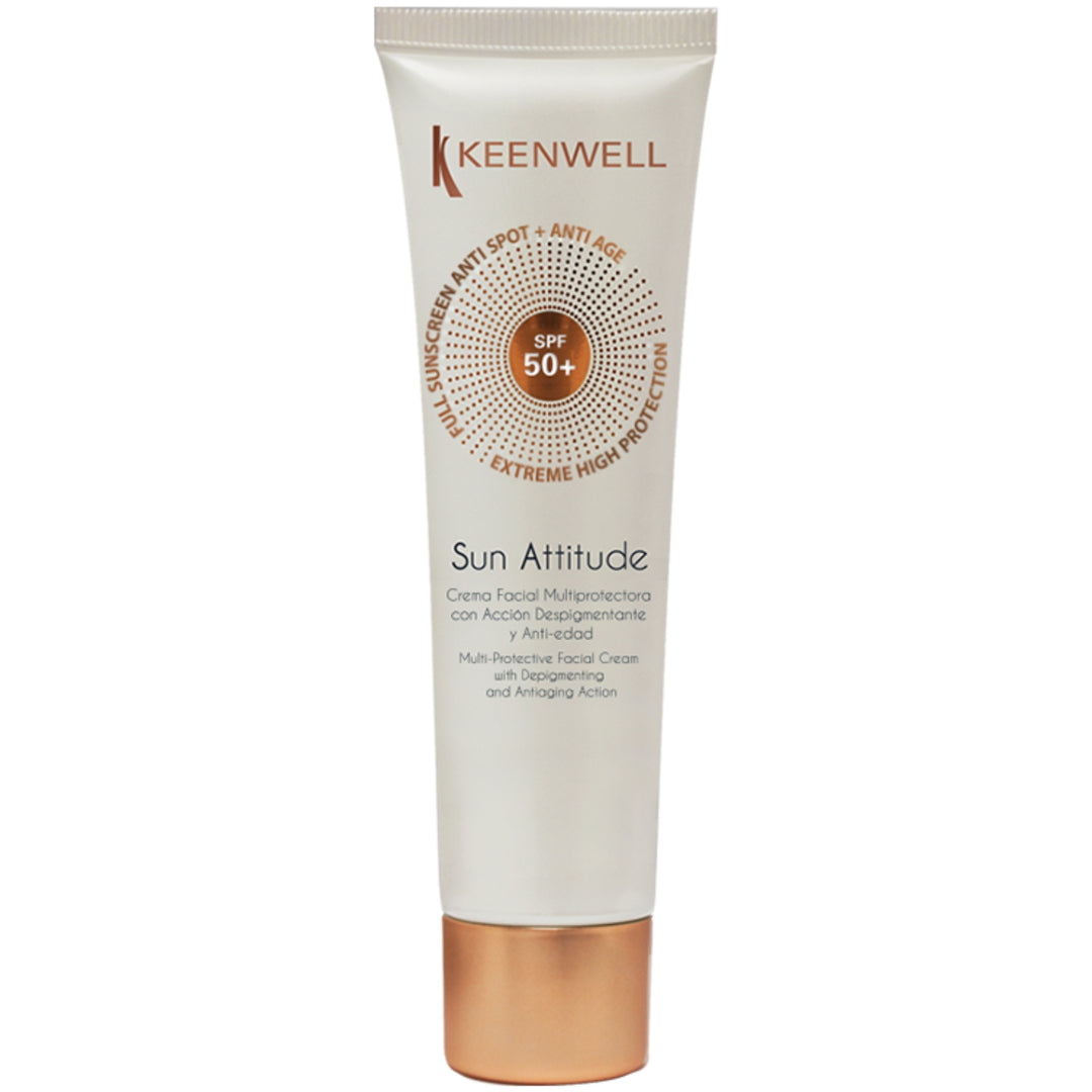 KEENWELL SUN ATTITUDE SPF50 depigmentuojantis ir prieš odos senėjimą veikiantis veido kremas, 60 ml