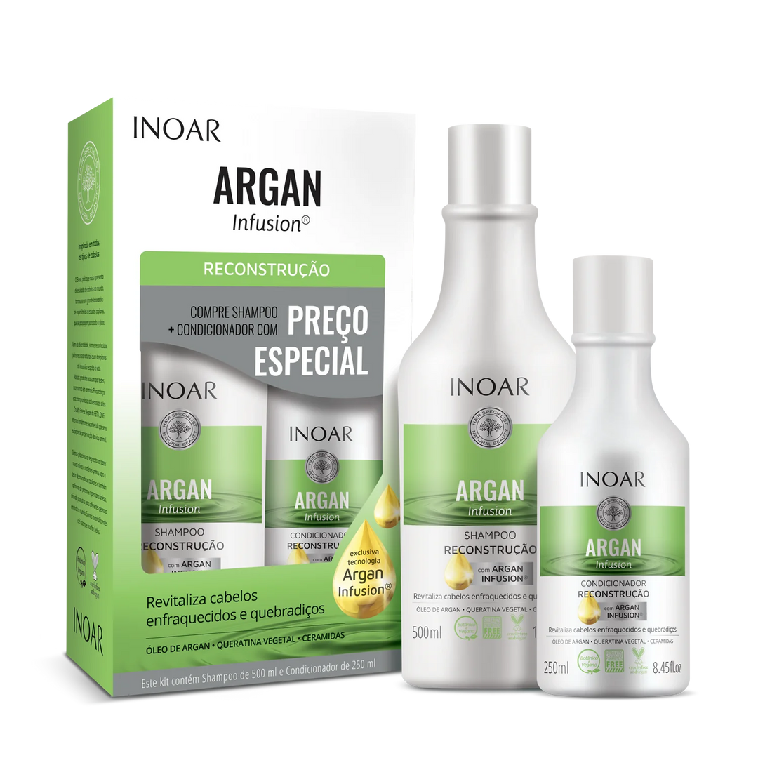 INOAR Argan Infusion Reconstruction rekonstruojantis rinkinys, 500 ml+250 ml - NudeMoon