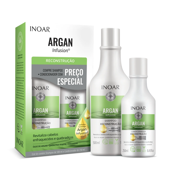 INOAR Argan Infusion Reconstruction rekonstruojantis rinkinys, 500 ml+250 ml - NudeMoon