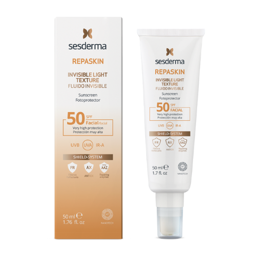 SESDERMA REPASKIN INVISIBLE apsauginis fluidas nuo saulės SPF50, 50 ml - NudeMoon